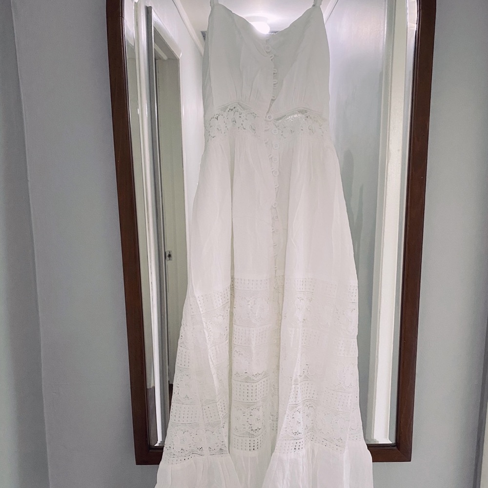 White midi dress